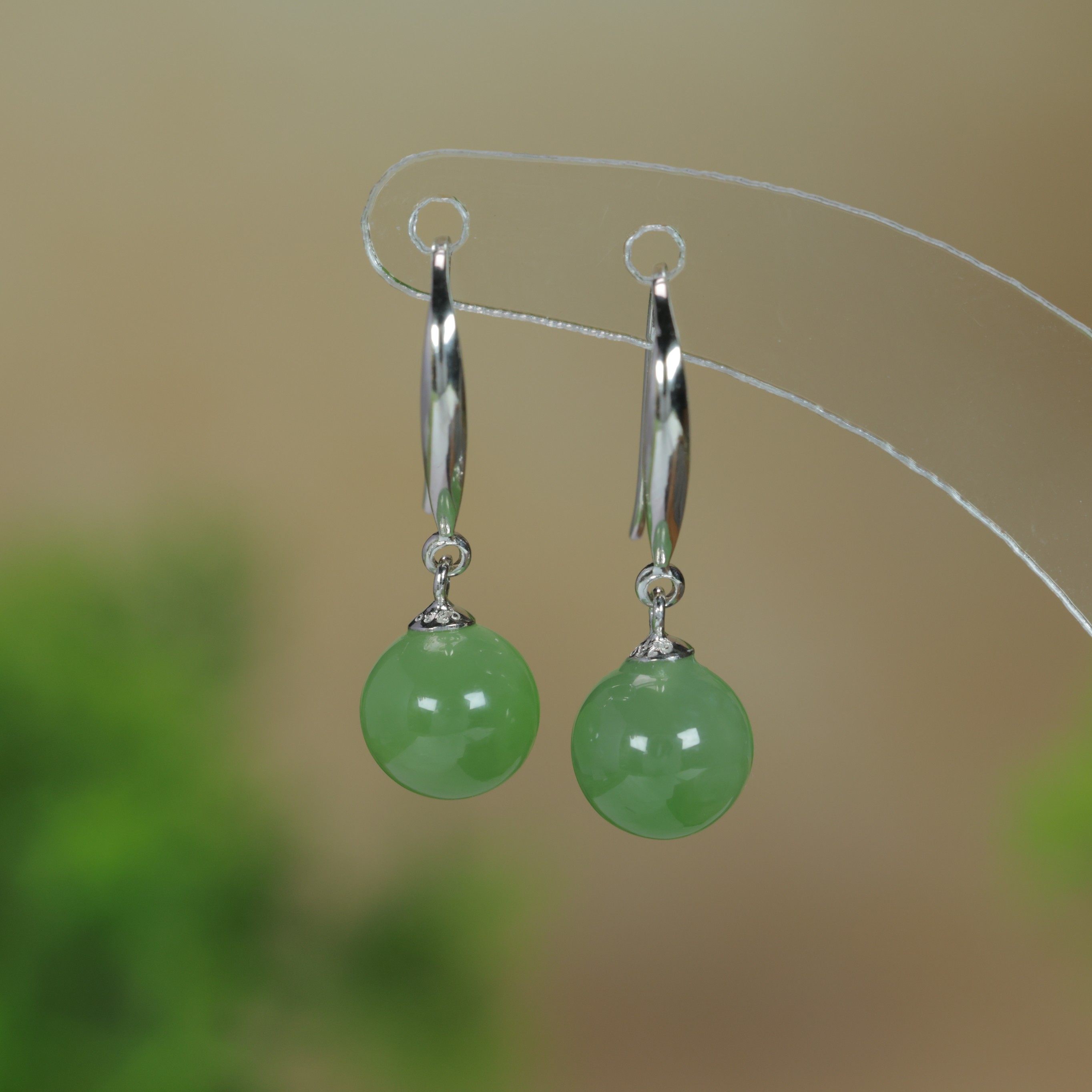 天然和田玉碧玉925银轻奢素银气质百搭感玉石耳环耳坠耳饰,珠宝/钻石/翡翠,耳饰,淘宝优惠券,粉丝福利购,淘宝优惠卷