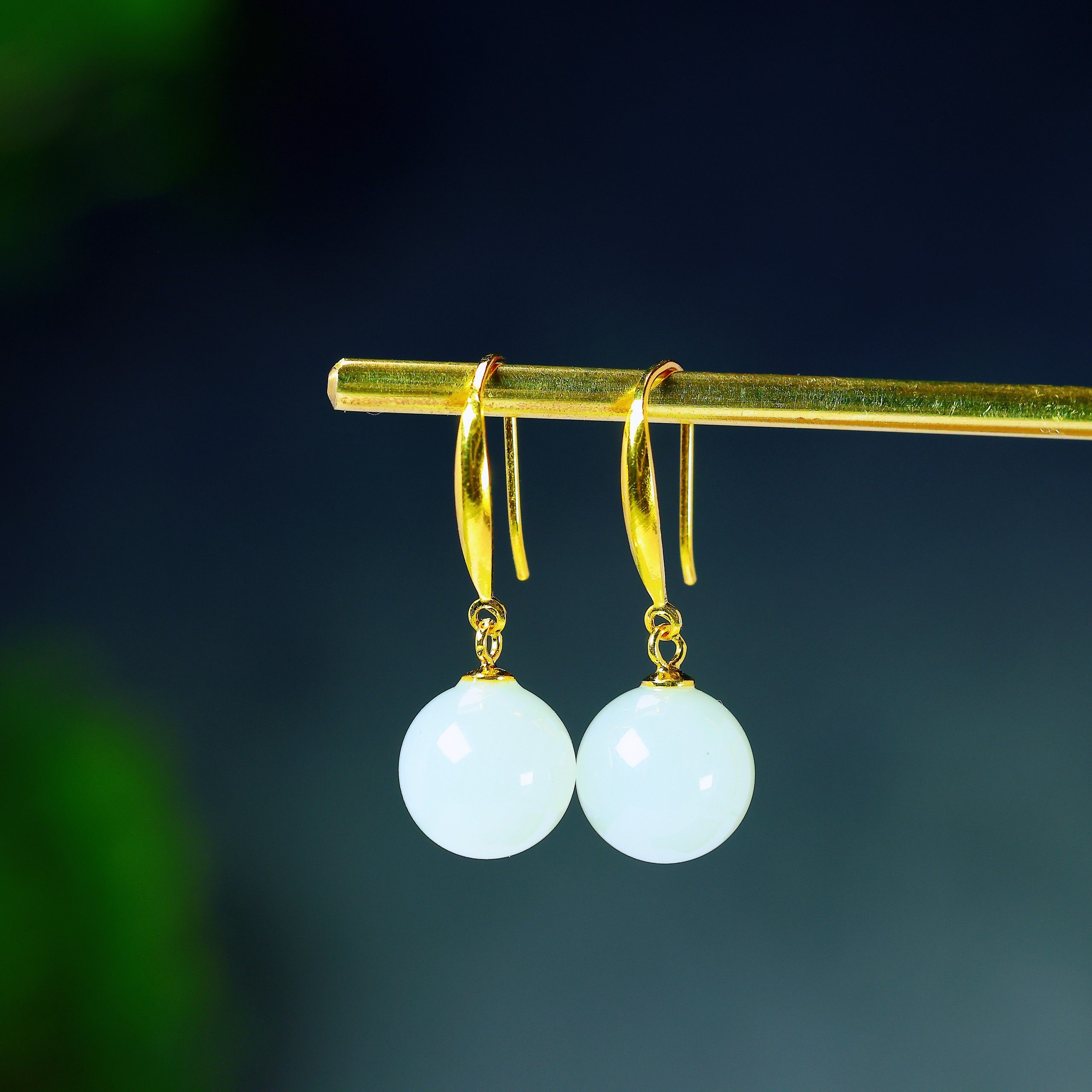 天然和田玉羊脂白玉925银轻奢简约百搭玉石耳环耳饰耳坠,珠宝/钻石/翡翠,耳饰,淘宝优惠券,粉丝福利购,淘宝优惠卷