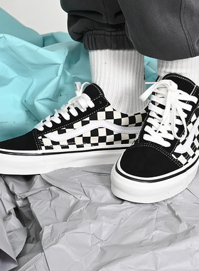 VANS秋季款安纳海姆经典低帮黑白棋盘格Old Skool板鞋VN0A38G2OAK