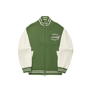 无帽编织衫 NING 男子开衫 拼色百搭休闲上衣AMBV479 新款 李宁