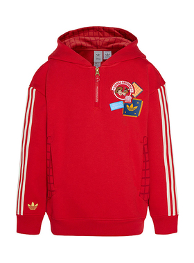 Adidas阿迪达斯新款儿童装男小童新年款连帽卫衣休闲运动服KS3167