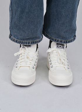 Converse匡威新款女子LIFT厚底鞋花朵休闲潮流百搭板鞋 A15008C