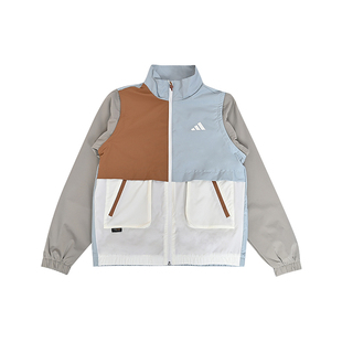 Adidas阿迪达斯新款儿童装男小童梭织外套拼色百搭休闲上衣KH0238