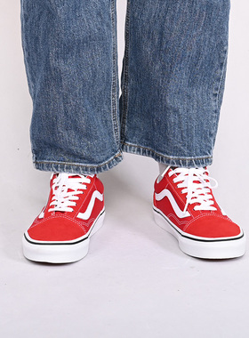VANS范斯情侣款Old Skool低帮休闲鞋红色百搭板鞋VN0A4BV5JV6
