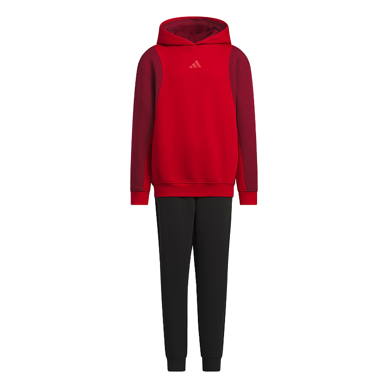Adidas阿迪达斯新款儿童装男大童连帽卫衣套装舒适运动服JN4385