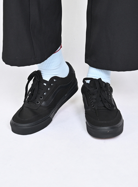 VANS范斯Brooklyn LS情侣款休闲鞋低帮黑色复古板鞋VN000D7QBKA