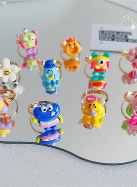 日系卡通萌趣天使精灵趣味指环