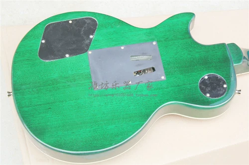 Электрогитара Flyoung Custom LP с двойным шейкером, шпон зеленого цветка, золотые аксессуары, цветная вставка из корпуса и обложка