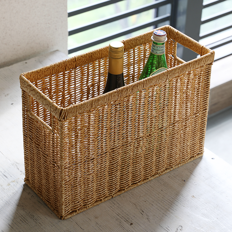 杂志报刊收纳筐瑜伽垫收纳盒仿藤