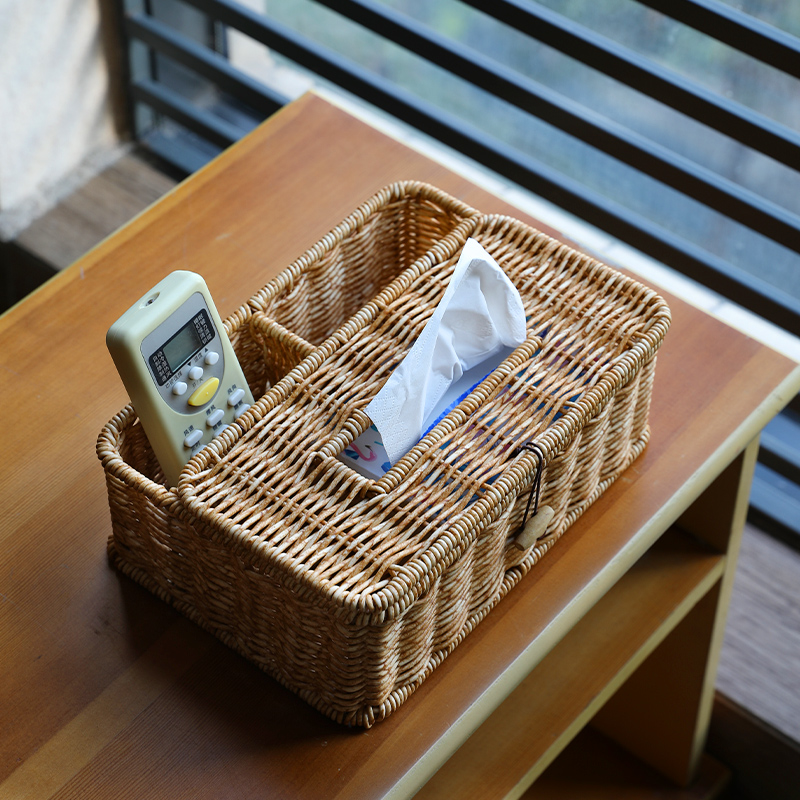 餐厅抽纸盒多功能遥控器收纳盒
