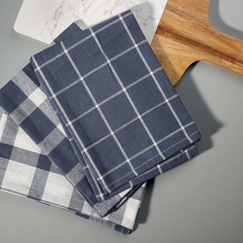 日式简约格子餐垫棉麻隔热盘子餐布西餐桌垫学生餐巾摆拍背景布艺