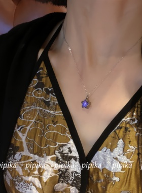 pipi原创设计星星紫水晶项链女小众百搭潮酷个性高级感锁骨链