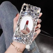 适用荣耀3002001009080706050pro手机壳创意X60X50X40女款 X30i奢华化妆镜水钻X20seX10全包防摔软壳流苏镜子