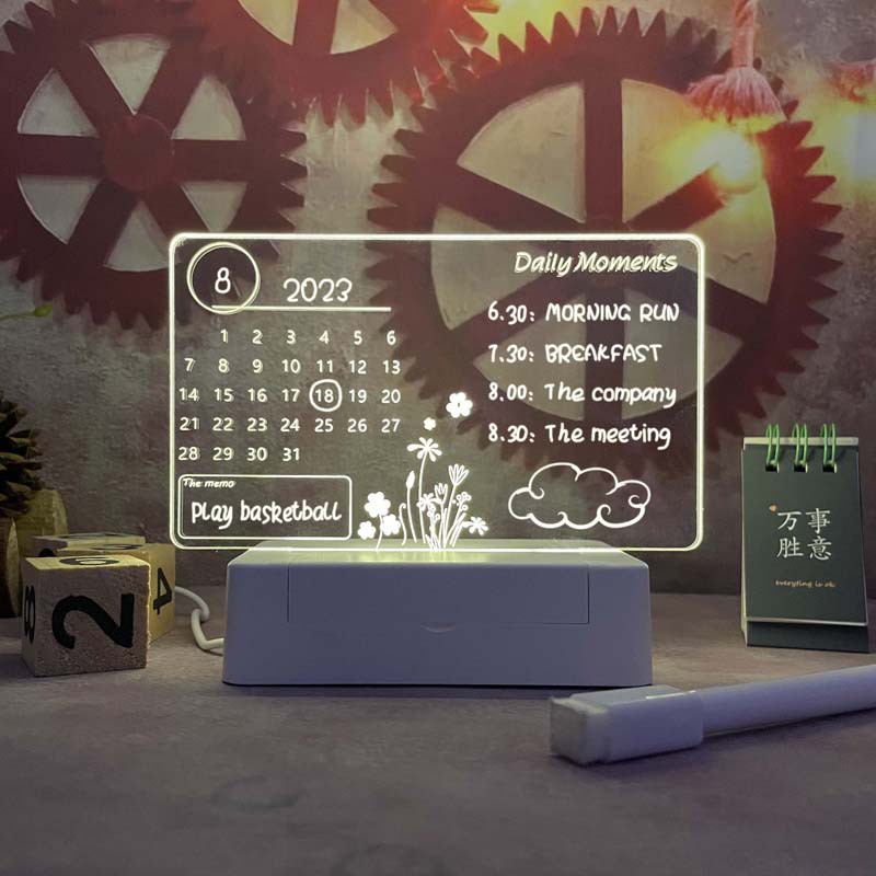 亚克力透明台历日历记事板可擦ins留言板家用备忘提示桌面小白板
