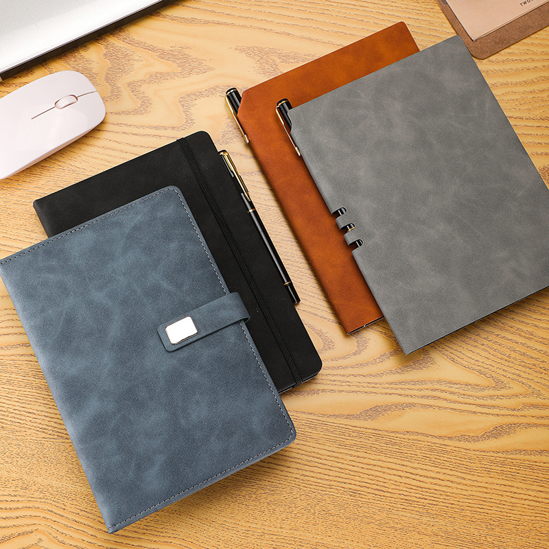 a5商务简约pu磁扣记事本子复古皮面绑带本企业logo笔记本批