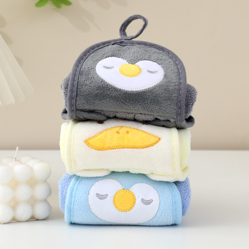 擦手毛巾挂式儿童小毛巾珊瑚绒加厚吸水不掉毛厨房小毛巾柔软耐脏