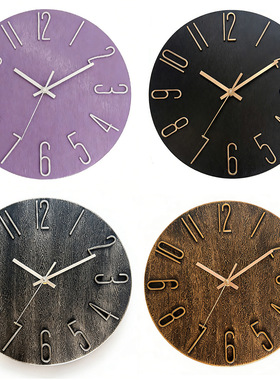 12英寸30CM无玻璃塑料挂钟轻奢装饰挂表西班牙挂钟wall clock