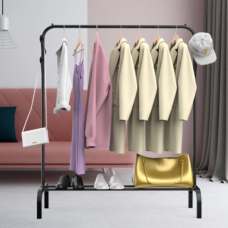 落地室内晾衣架简易家用晾衣杆挂衣架凉衣服的架子单杆式