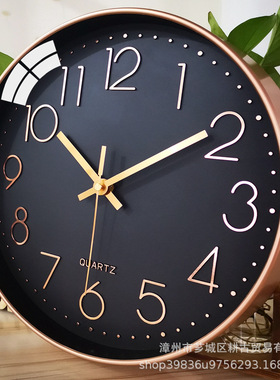 12英寸钟表时钟挂钟石英钟现代简约塑料客厅数字clock