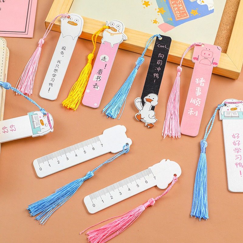 创意卡通励志鸭流苏木制直尺 小清新可爱挂件木质书签翻书夹礼物,文具电教/文化用品/商务用品,书签,淘宝优惠券,粉丝福利购,淘宝优惠卷