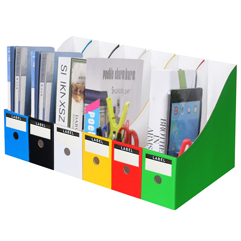 6色纸质文件管理架 桌面收纳架彩色资料框档案筐收纳盒学生用书立