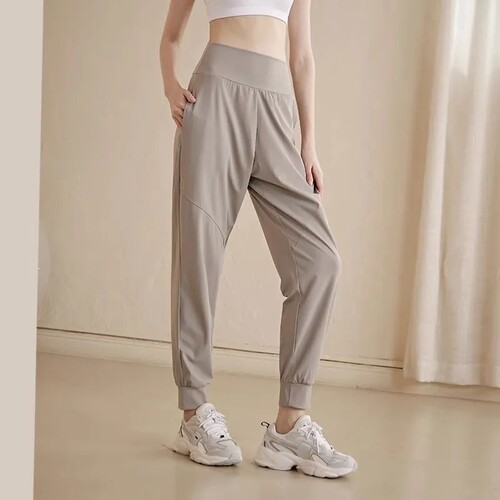 宽松束脚瑜伽裤女外穿休闲跑步运动裤显瘦跑步健身速干裤高腰长裤