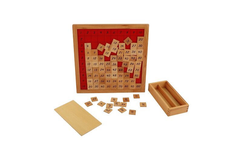 蒙氏教具montessori蒙台梭利数学玩具毕达哥拉斯板1-10乘法订正板