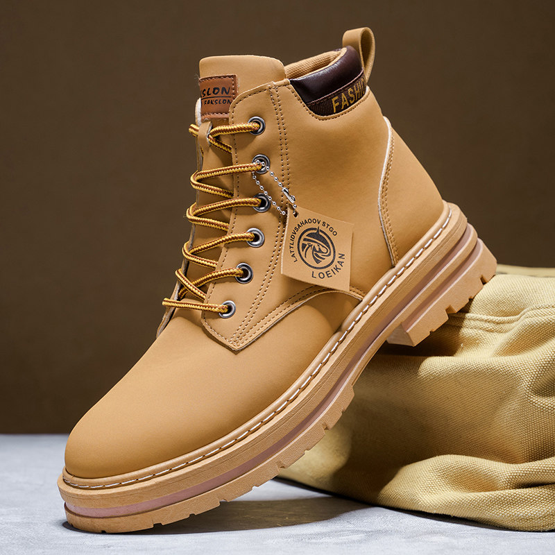 大码45鞋子男鞋秋冬季高帮鞋男款46大黄靴47防水马丁靴48工装鞋