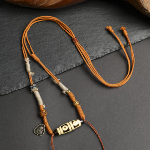 天珠挂绳横穿专用绳藏式项链绳男女锁骨链挂脖蜜蜡玉吊坠绳子编绳