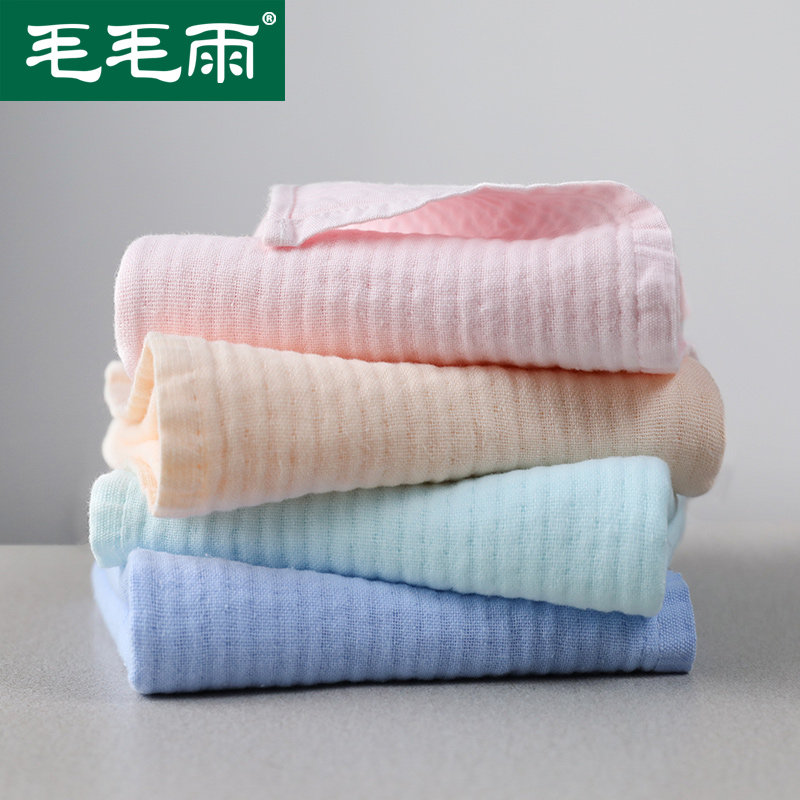 毛毛雨 纱布沙布毛巾 纯棉洗脸成人 超强吸水家用帕子不掉毛包邮