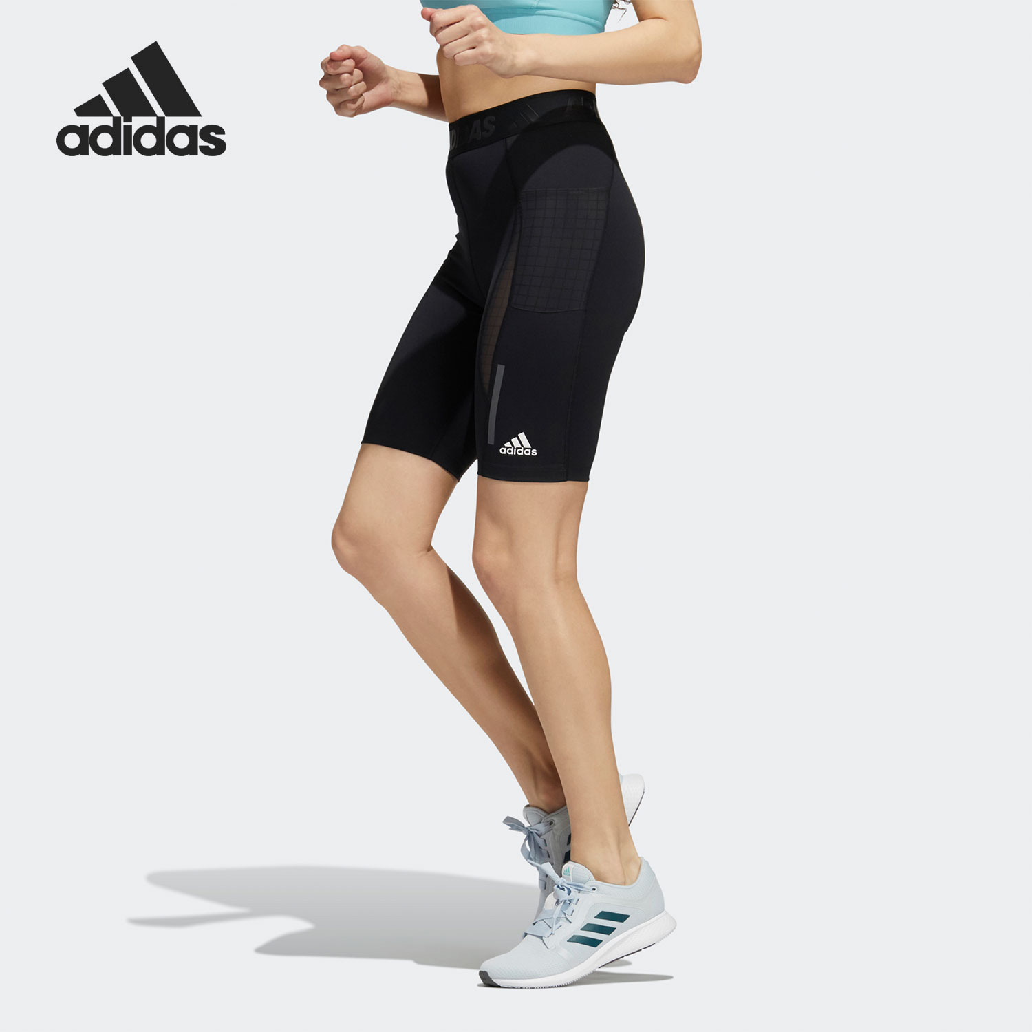 Adidas阿迪达斯女裤2022秋季新款运动裤训练瑜伽紧身短裤GR8241 运动服/休闲服装 运动中长裤／短裤 原图主图