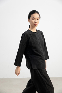 Vendy春夏新款桑蚕丝新中式香云纱女九分袖外套上衣Y322