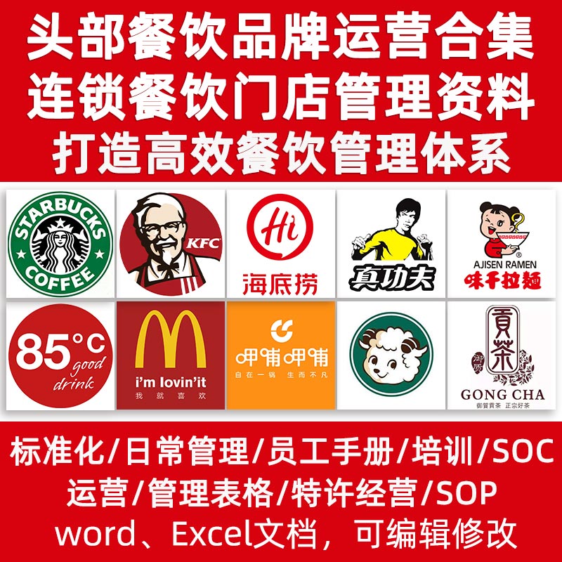 知名餐厅连锁管理资料文件制度