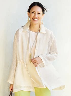 D@MA高端女装夏款日本客供丝光纯棉网眼面料优雅短外套