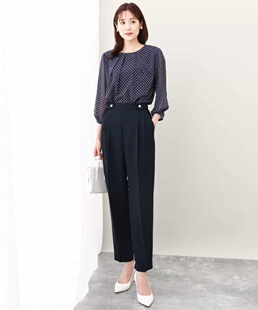 日系高端女装MK夏款冰肤垂坠透气经典美腿松紧腰小脚裤 锥形裤