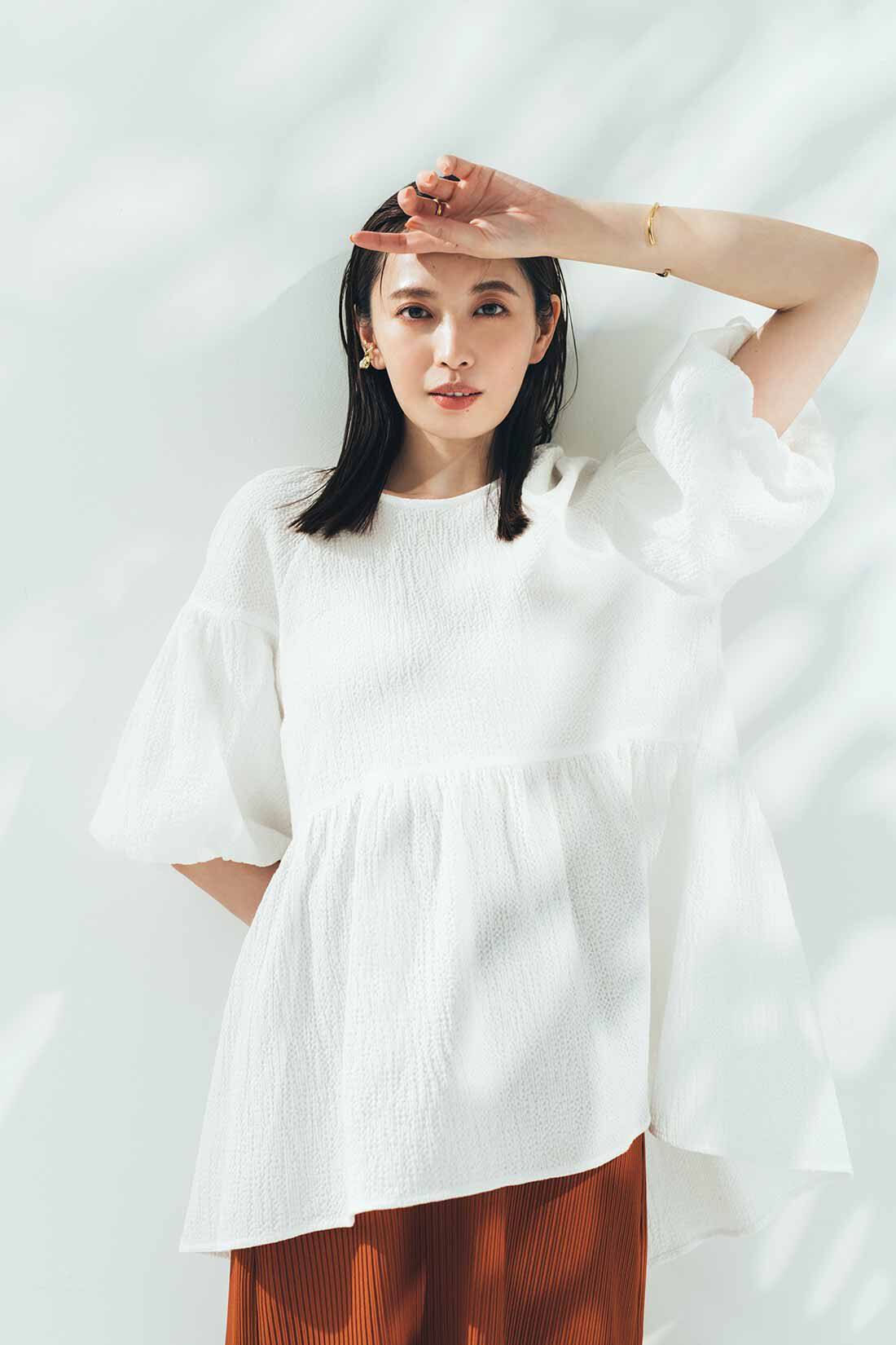 日系女装芬家夏款泡泡棉喇叭袖休闲T恤