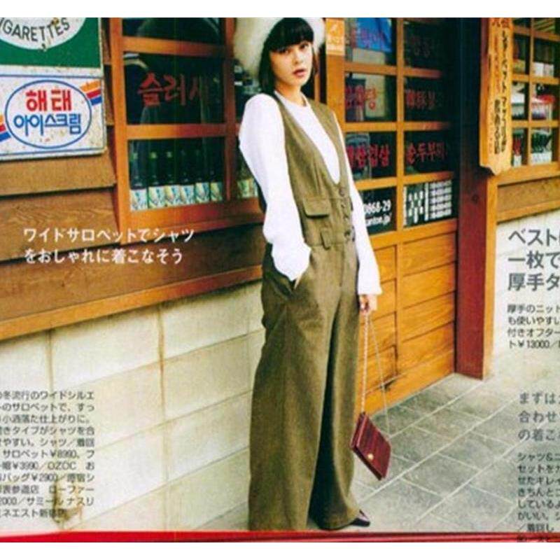 日单女装秋款VIVI杂志推荐款粗花呢面料休闲连体裤