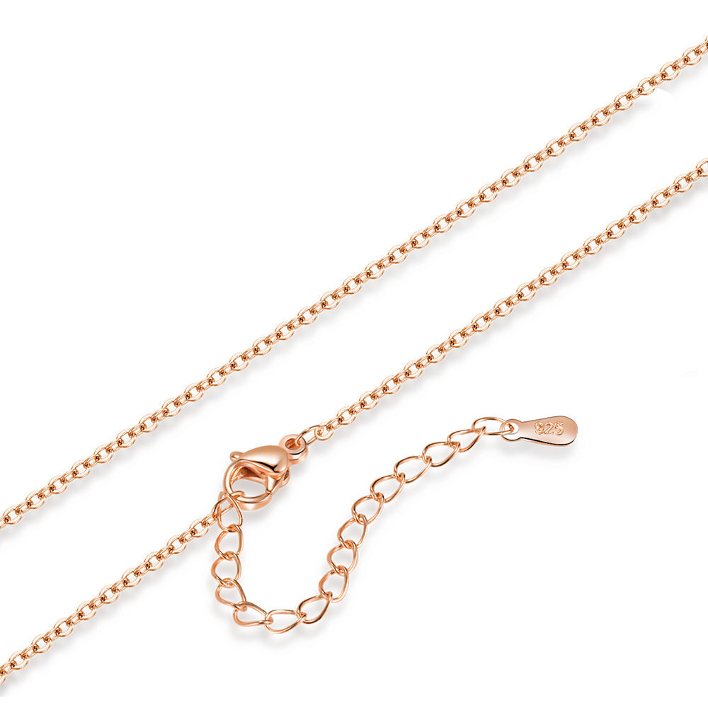 镀玫瑰金十字链女式防过敏不掉色s925银锁骨链时尚项链o字链批 发