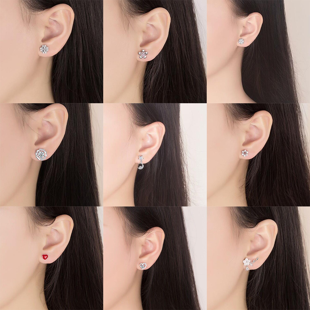 纯银圆脸显瘦花朵长款饰品耳坠