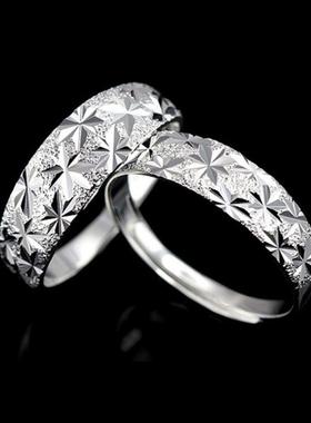 S925银满天星戒指男女款情侣对戒