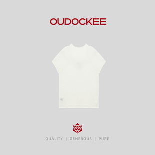 OUDOCKEE 鸥鸥【桑蚕丝】上衣T恤纯色女休闲显瘦 26069
