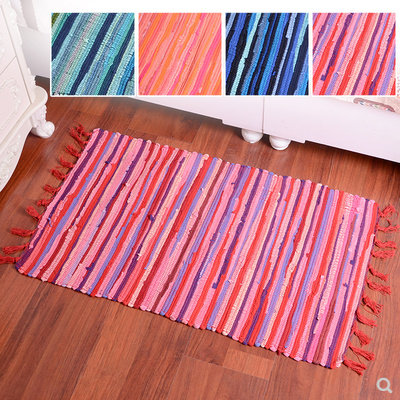 IKEA style weave cotton Rags carpet manual a living room tea table bedroom Bedside tassels Matin the Home Fabric , Mat  category - from Buy2taobao.com to provide professional Taobao agent buy service