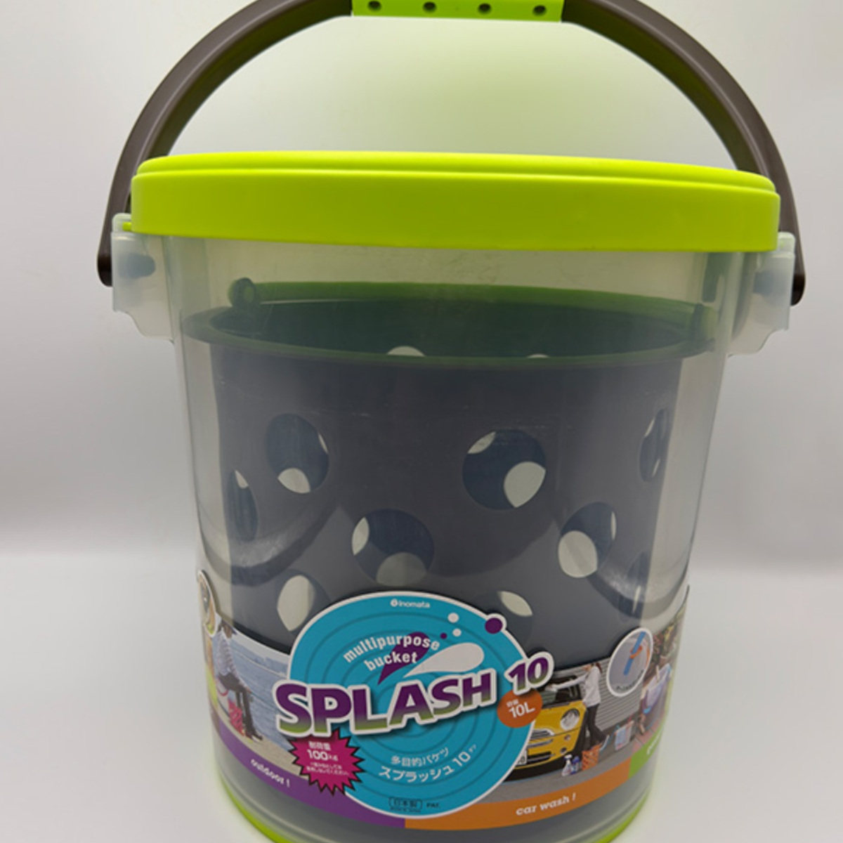 日本进口便携式水桶洗澡手提带盖多功能加厚收纳车载桶钓鱼洗车桶