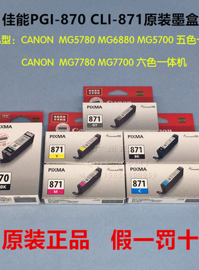 原装佳能PGI-870墨盒MG5780 MG7780 MG6880 TS5080 TS6080 TS8080