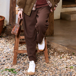 479元 折扣2025年冬季 商场品牌女装 松紧腰毛呢休闲裤 画系列