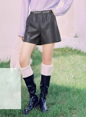 【祖系列】新款女装折扣2025年冬季589元PU皮裤厚实休闲短裤