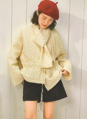 【觅系列】商场品牌女装折扣2025年冬季专柜579元盘扣围巾棉衣