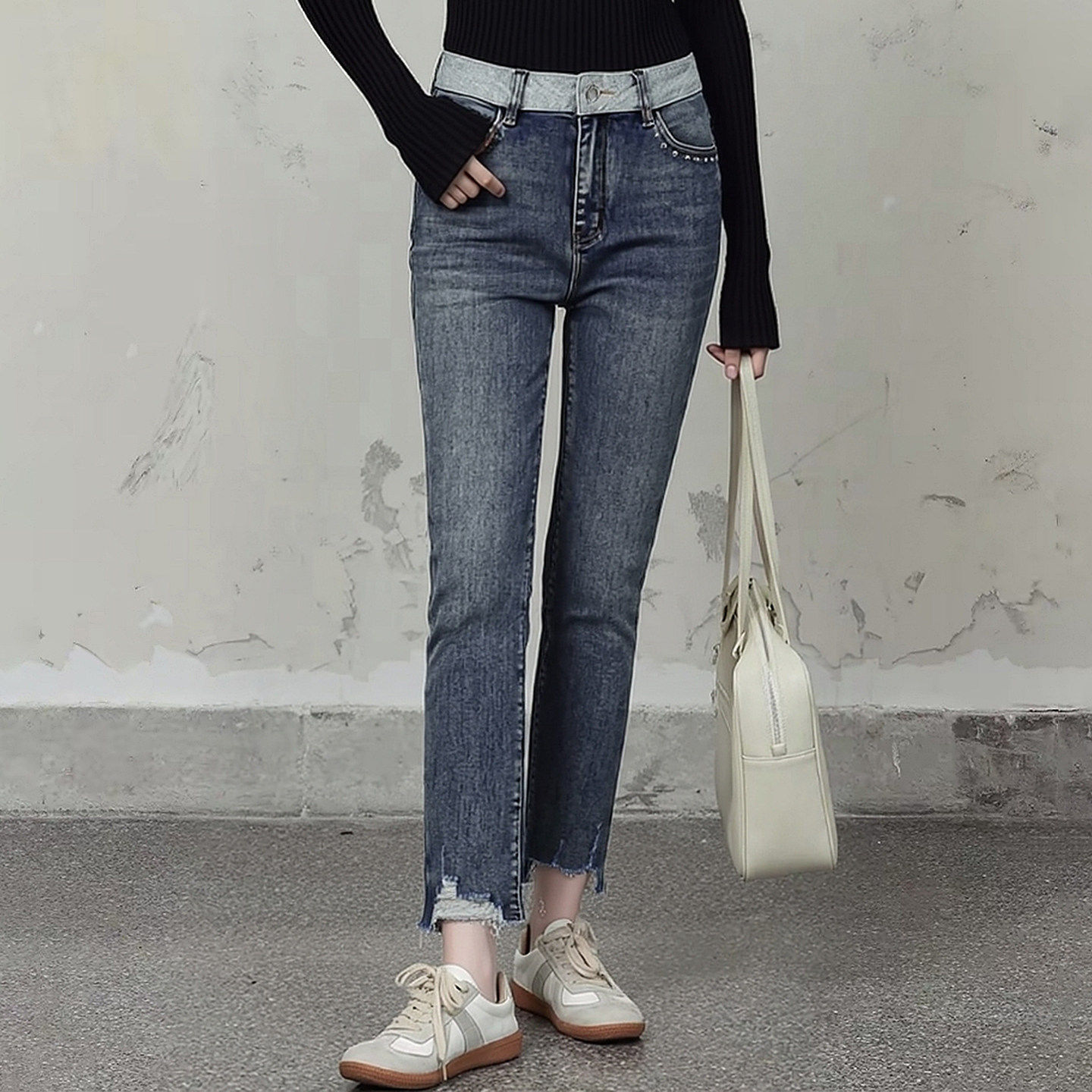 【然系列】新款女装折扣2025年冬季649元修身磨毛复古牛仔裤,女装/女士精品,牛仔裤,淘宝优惠券,粉丝福利购,淘宝优惠卷
