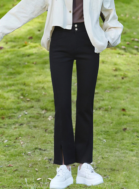 【觅系列】商场品牌女装折扣2025年冬季专柜449元修身磨毛牛仔裤