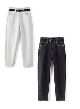 【贝系列】商场品牌女装折扣2025年冬季659元磨毛直筒显瘦牛仔裤